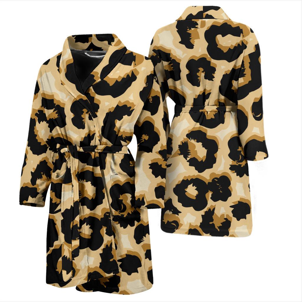 Jaguar Skin Pattern Print Design 02 Men Bathrobe-JORJUNE.COM