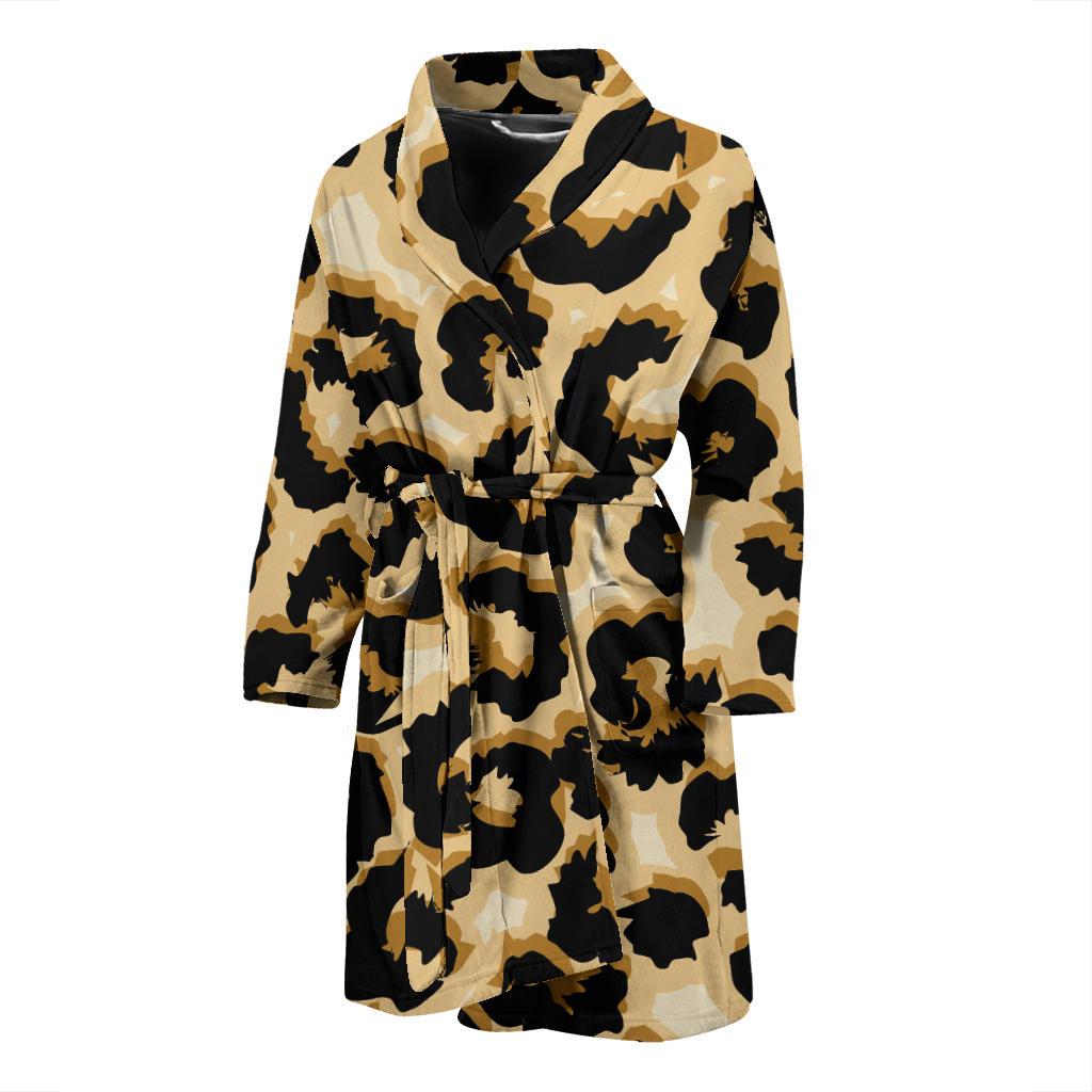 Jaguar Skin Pattern Print Design 02 Men Bathrobe-JORJUNE.COM