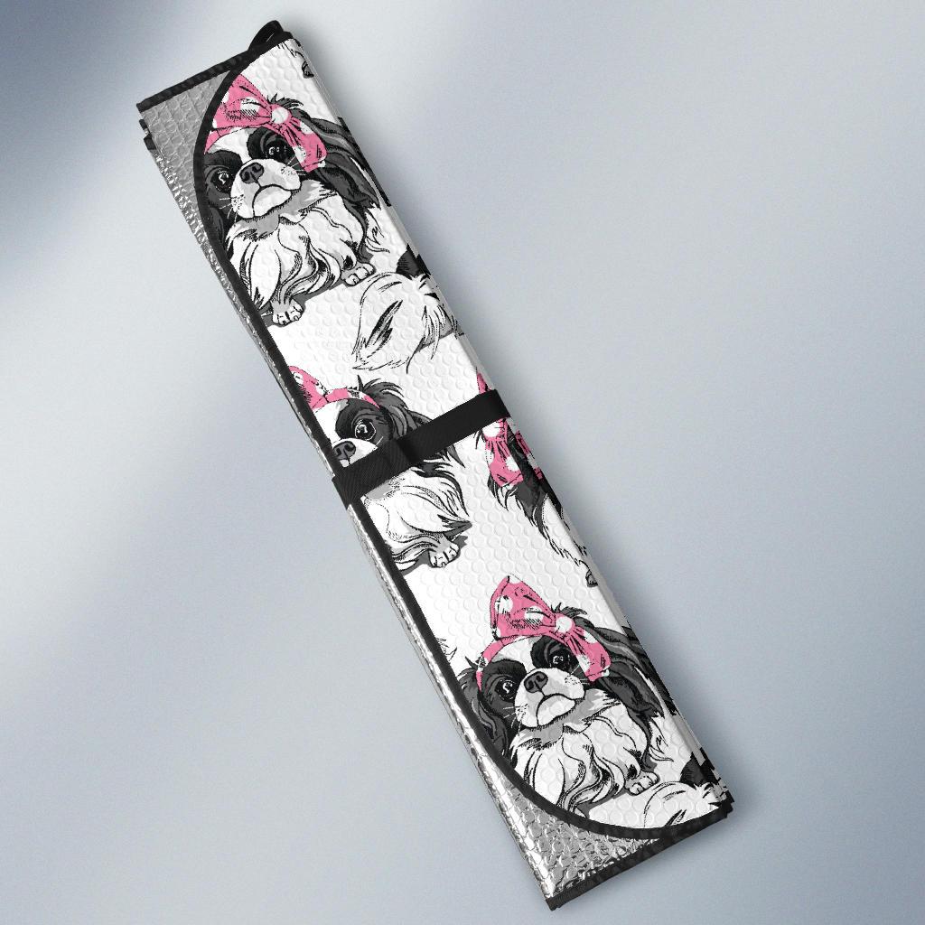 Japanese Chin Pattern Print Design 01 Car Sun Shades-JORJUNE.COM