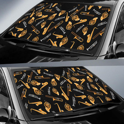 Jazz Pattern Print Design 01 Car Sun Shades-JORJUNE.COM