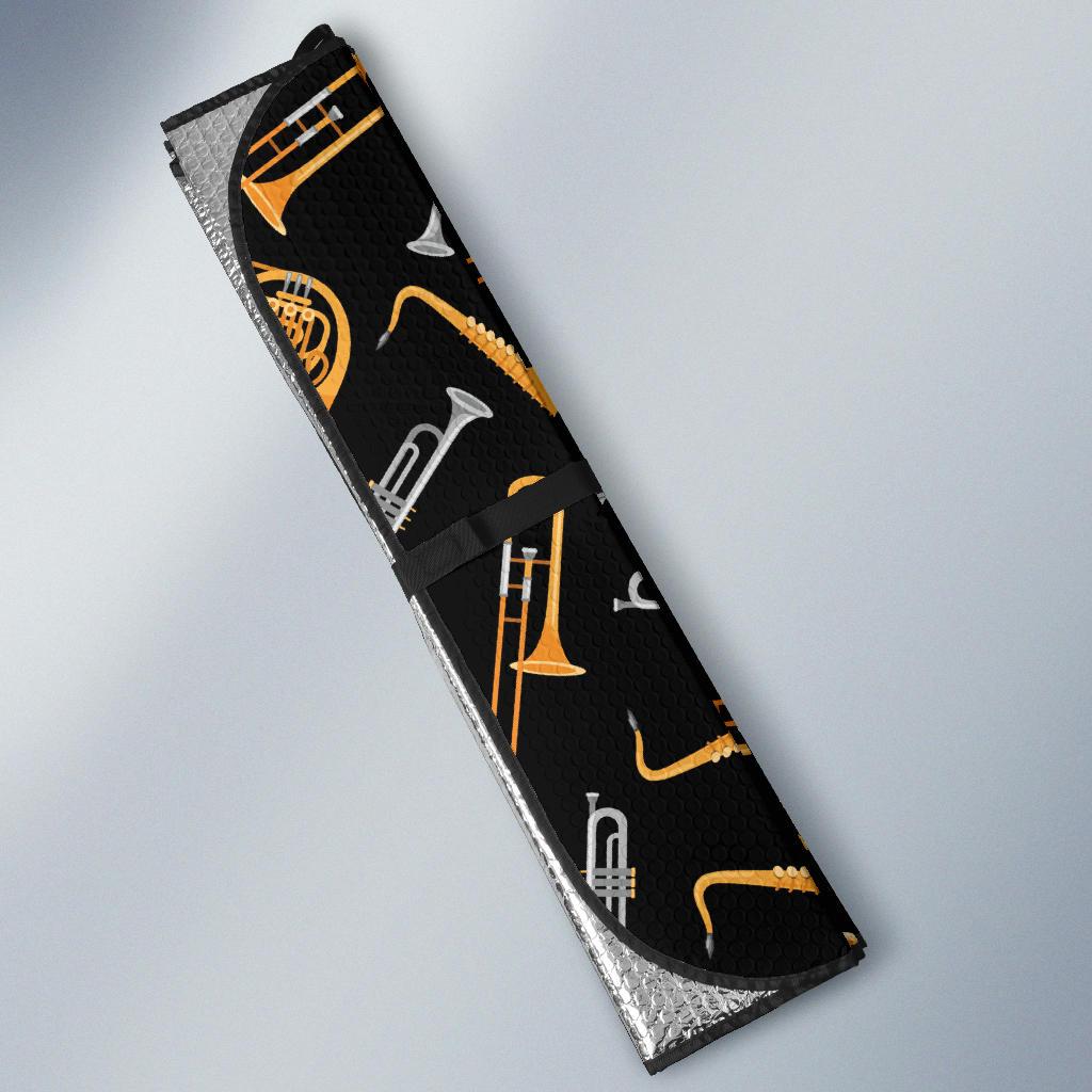 Jazz Pattern Print Design 01 Car Sun Shades-JORJUNE.COM