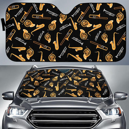 Jazz Pattern Print Design 01 Car Sun Shades-JORJUNE.COM