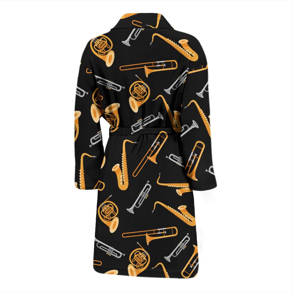 Jazz Pattern Print Design 01 Men Bathrobe-JORJUNE.COM