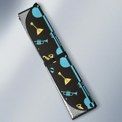 Jazz Pattern Print Design 02 Car Sun Shades-JORJUNE.COM