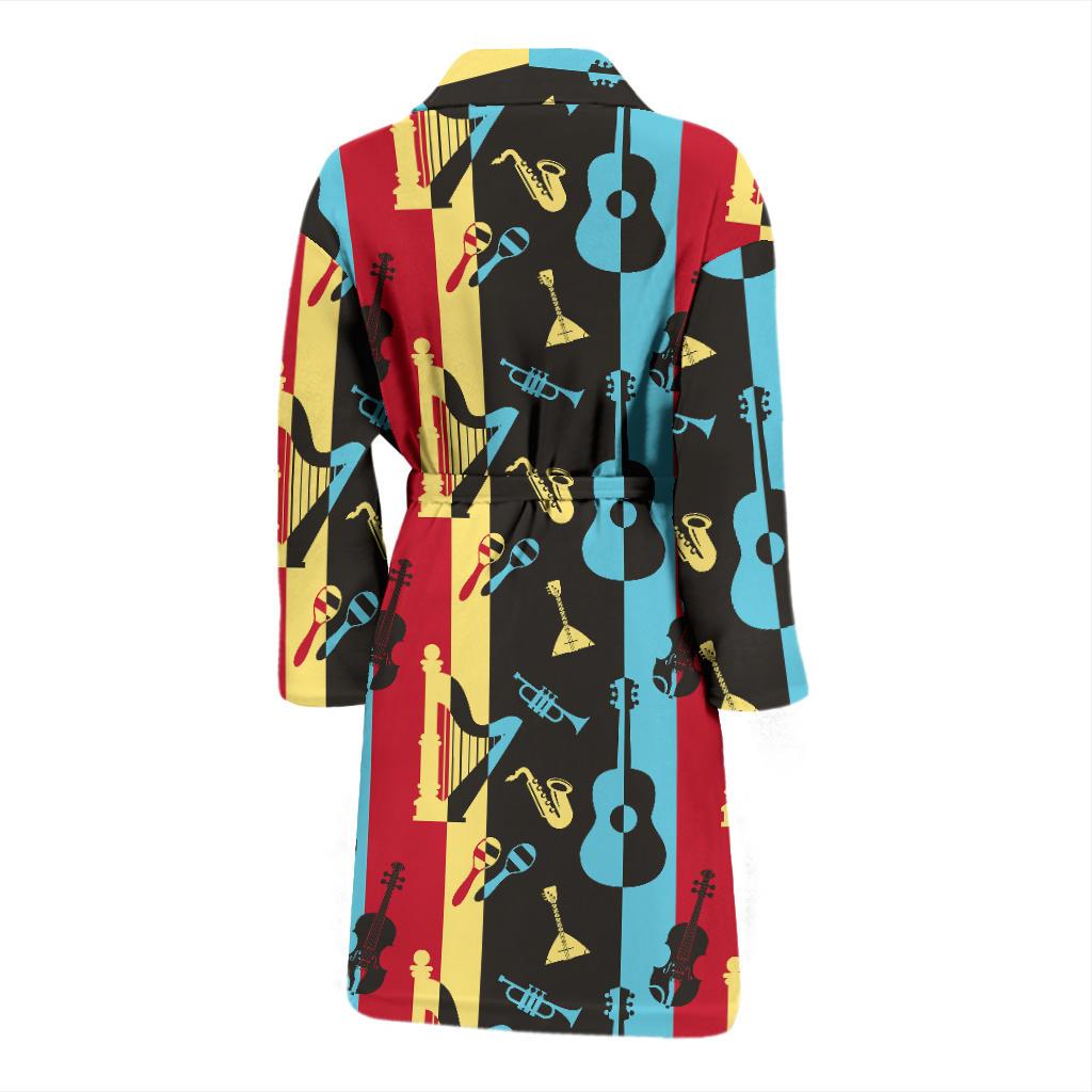 Jazz Pattern Print Design 02 Men Bathrobe-JORJUNE.COM