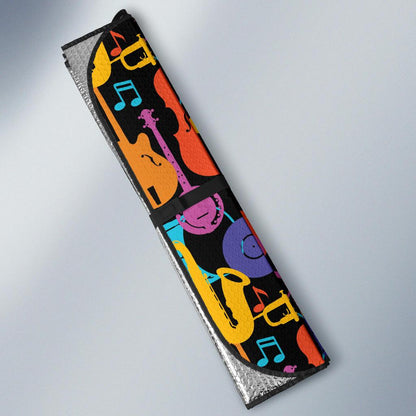 Jazz Pattern Print Design 03 Car Sun Shades-JORJUNE.COM