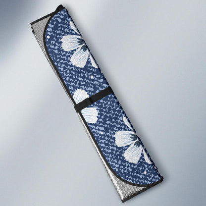 Jean Flower Pattern Print Design 03 Car Sun Shades-JORJUNE.COM