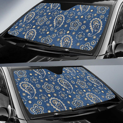 Jean Paisley Pattern Print Design 01 Car Sun Shades-JORJUNE.COM