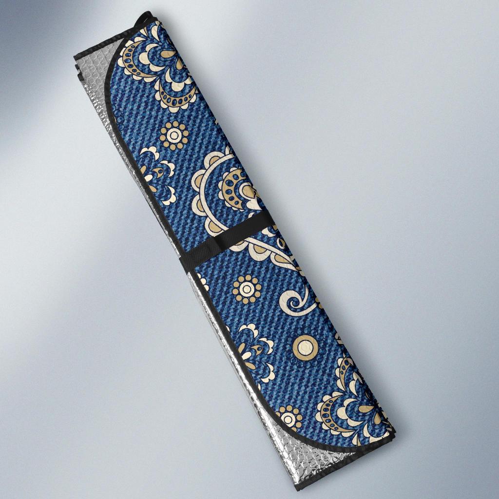 Jean Paisley Pattern Print Design 01 Car Sun Shades-JORJUNE.COM