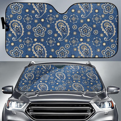 Jean Paisley Pattern Print Design 01 Car Sun Shades-JORJUNE.COM