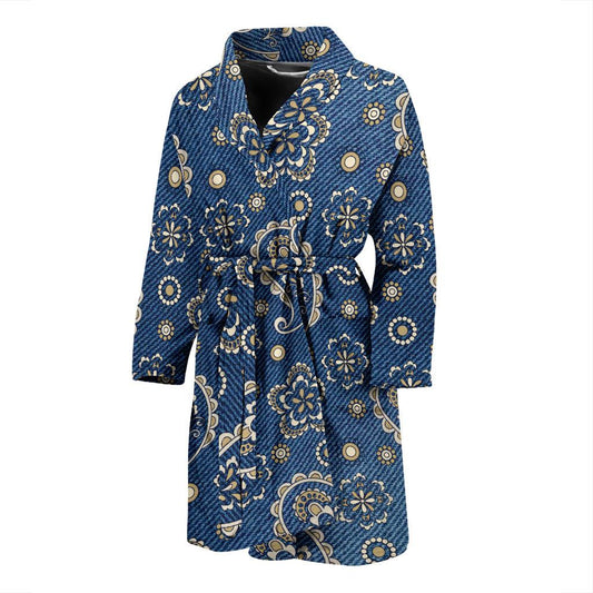 Jean Paisley Pattern Print Design 01 Men Bathrobe-JORJUNE.COM