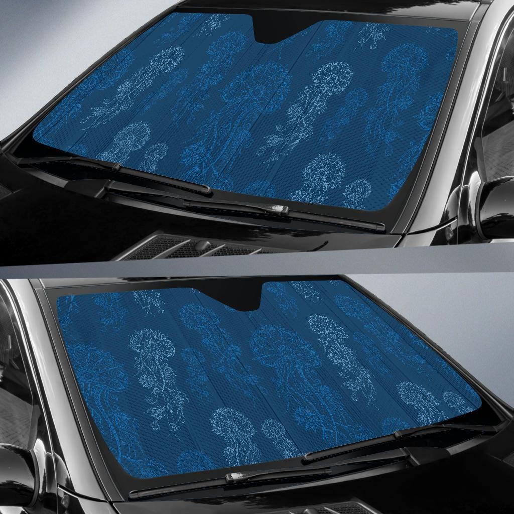 Jellyfish Pattern Print Design 01 Car Sun Shades-JORJUNE.COM