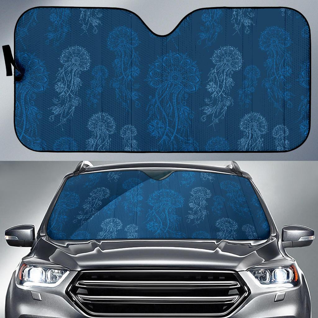 Jellyfish Pattern Print Design 01 Car Sun Shades-JORJUNE.COM