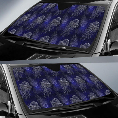 Jellyfish Pattern Print Design 02 Car Sun Shades-JORJUNE.COM