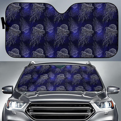 Jellyfish Pattern Print Design 02 Car Sun Shades-JORJUNE.COM