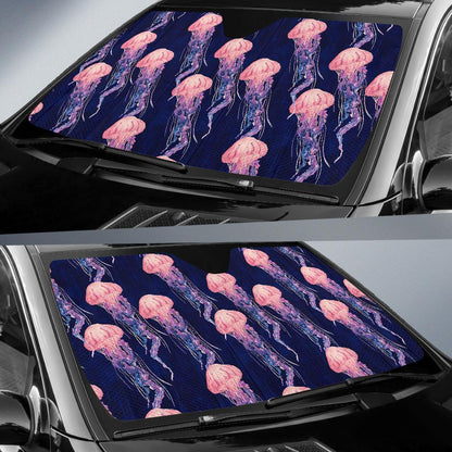 Jellyfish Pattern Print Design 03 Car Sun Shades-JORJUNE.COM