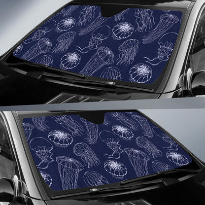 Jellyfish Pattern Print Design 05 Car Sun Shades-JORJUNE.COM