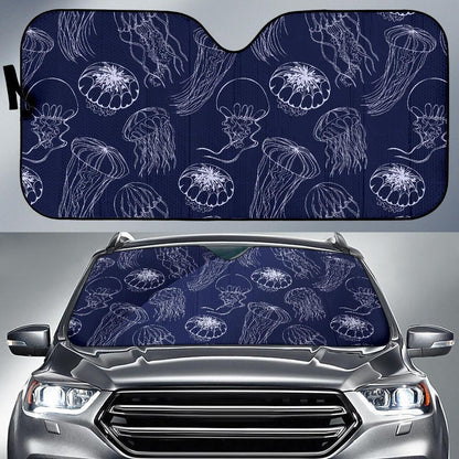 Jellyfish Pattern Print Design 05 Car Sun Shades-JORJUNE.COM