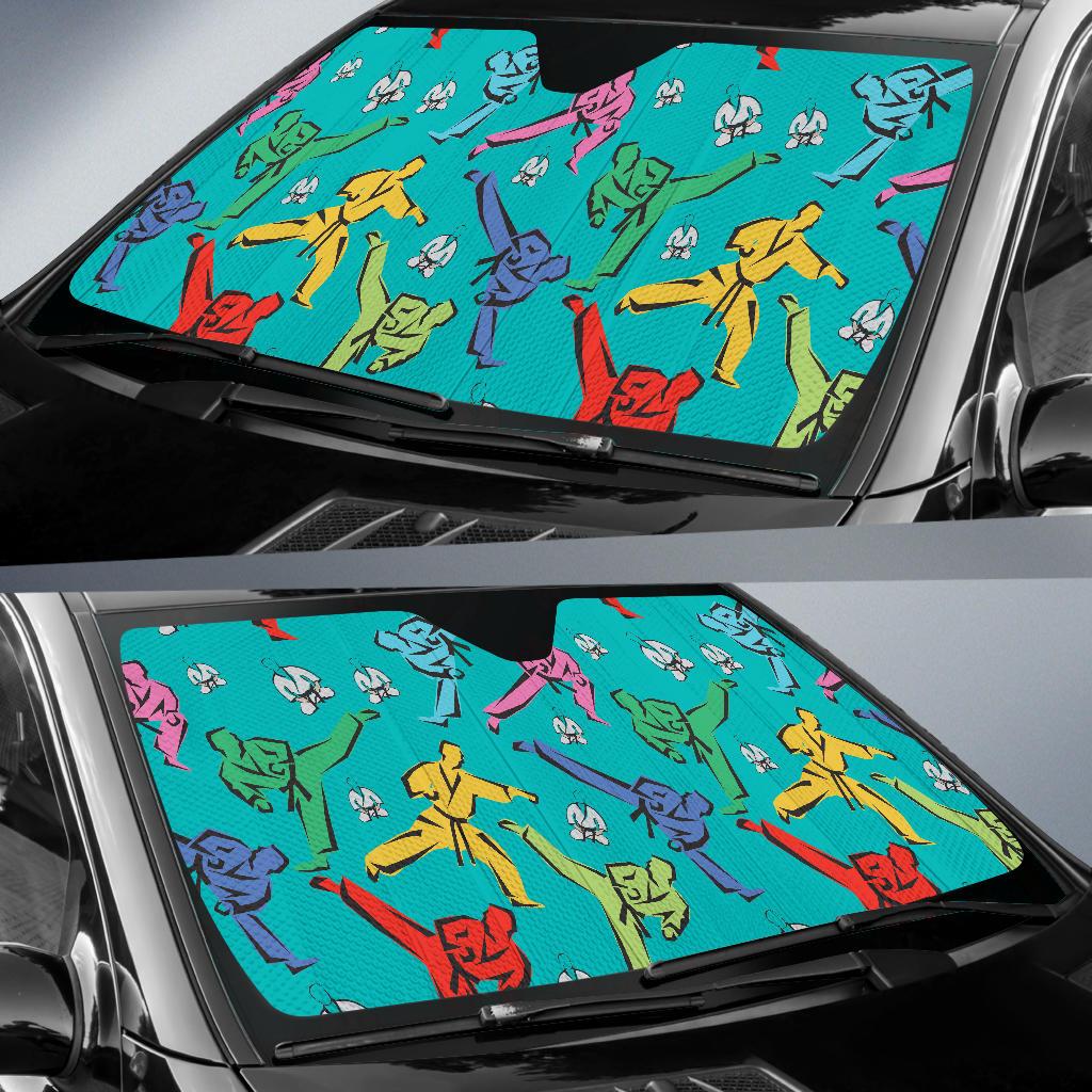 Judo Pattern Print Design 01 Car Sun Shades-JORJUNE.COM