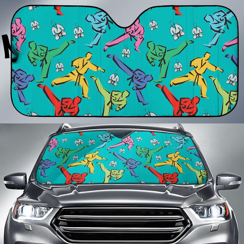 Judo Pattern Print Design 01 Car Sun Shades-JORJUNE.COM