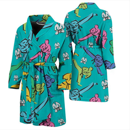 Judo Pattern Print Design 01 Men Bathrobe-JORJUNE.COM