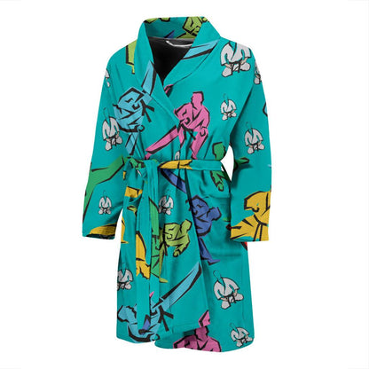 Judo Pattern Print Design 01 Men Bathrobe-JORJUNE.COM