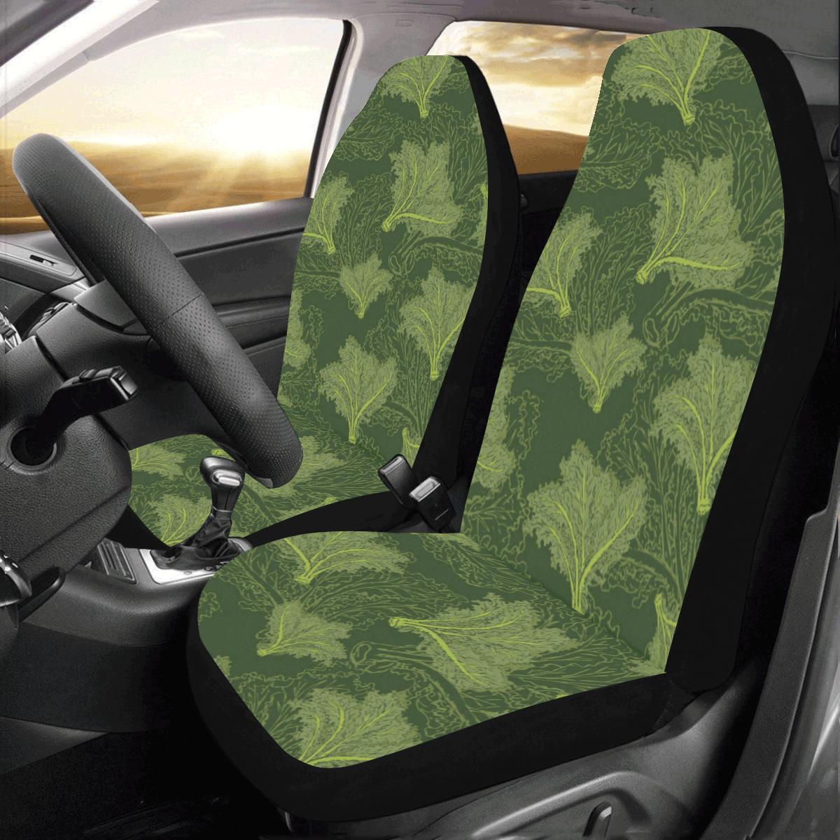 Kale Pattern Print Design 01 Car Seat Covers (Set of 2)-JORJUNE.COM