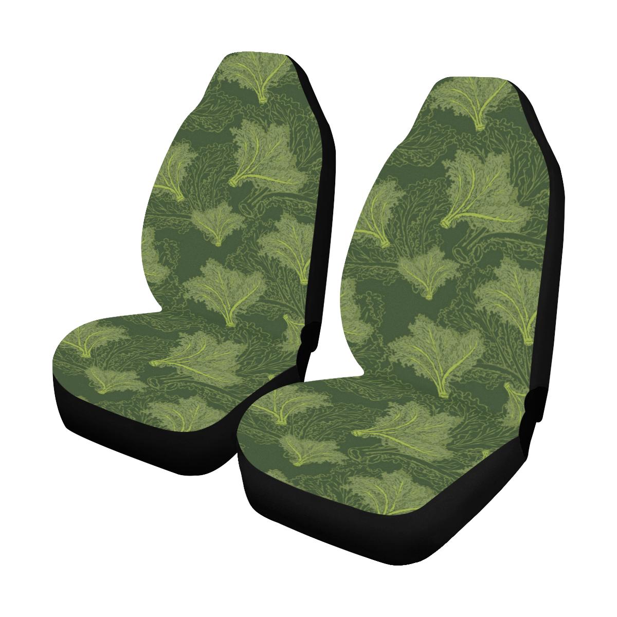 Kale Pattern Print Design 01 Car Seat Covers (Set of 2)-JORJUNE.COM