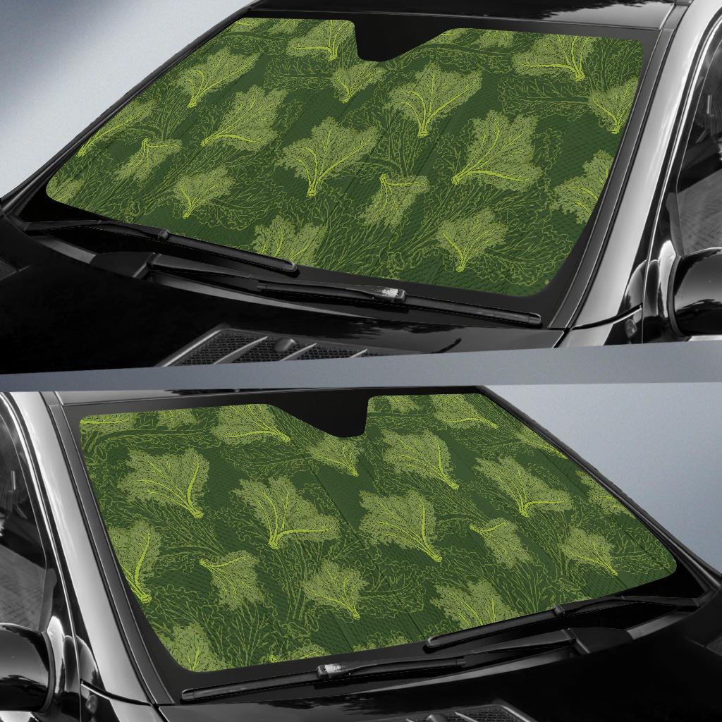 Kale Pattern Print Design 01 Car Sun Shades-JORJUNE.COM