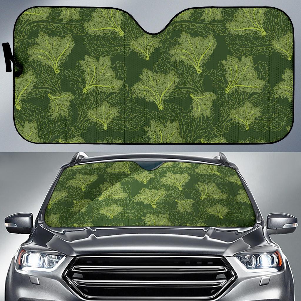 Kale Pattern Print Design 01 Car Sun Shades-JORJUNE.COM