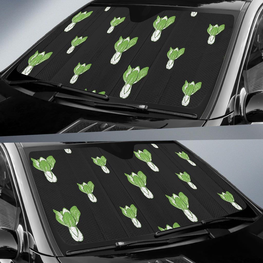 Kale Pattern Print Design 02 Car Sun Shades-JORJUNE.COM