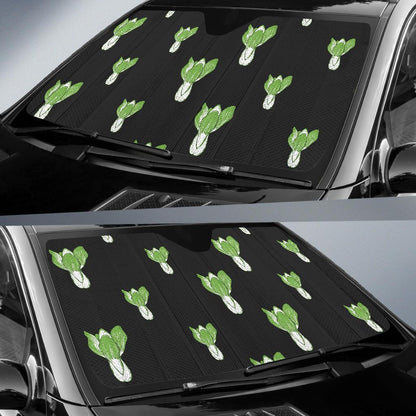 Kale Pattern Print Design 02 Car Sun Shades-JORJUNE.COM