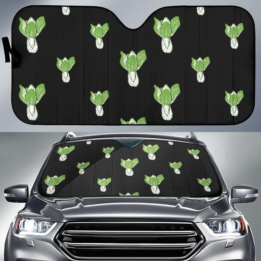 Kale Pattern Print Design 02 Car Sun Shades-JORJUNE.COM