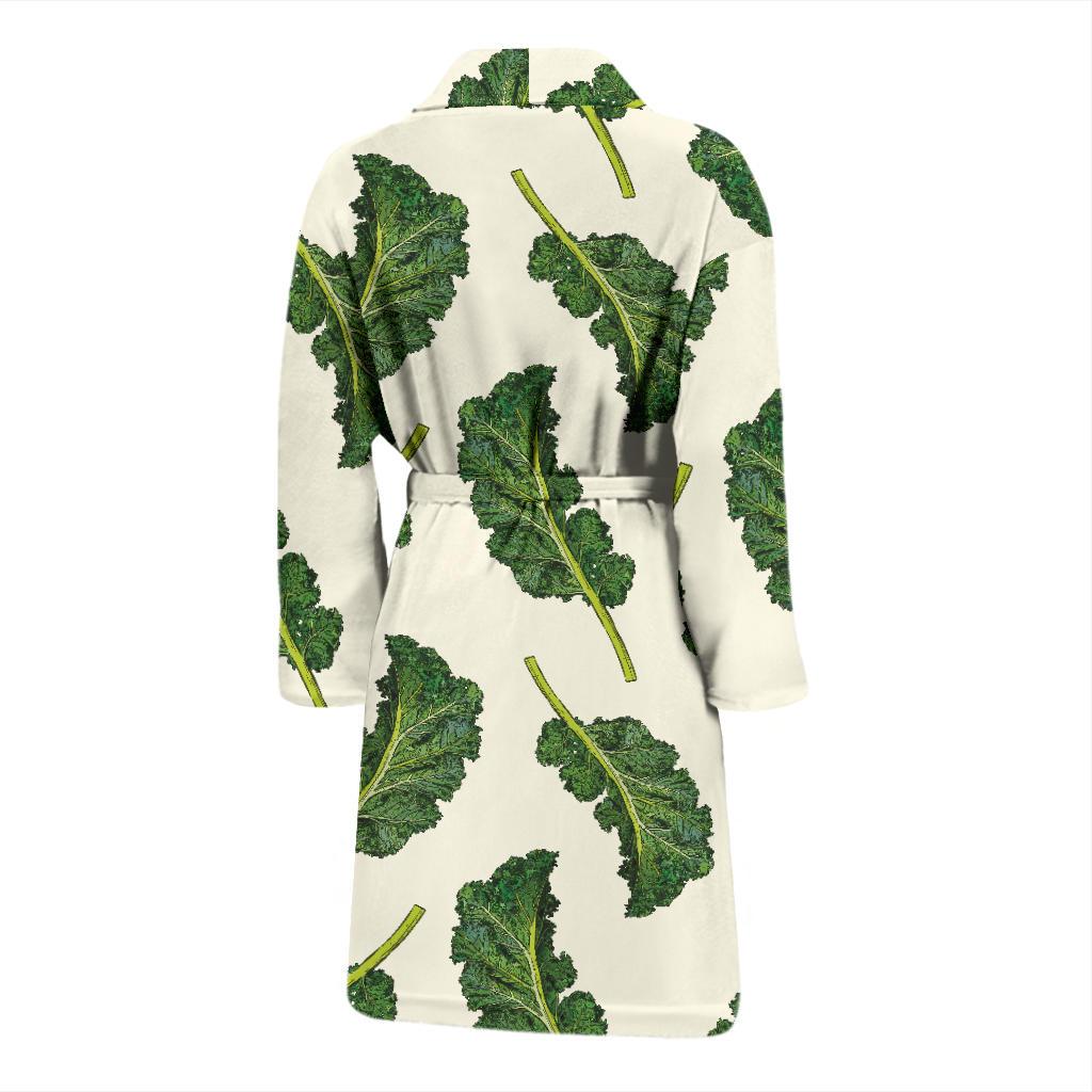 Kale Pattern Print Design 03 Men Bathrobe-JORJUNE.COM
