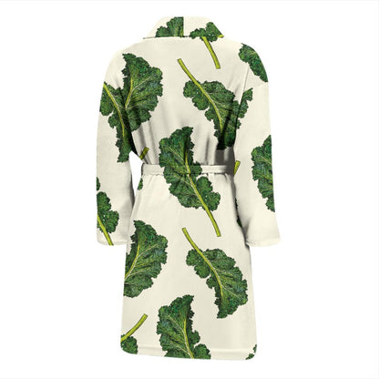 Kale Pattern Print Design 03 Men Bathrobe-JORJUNE.COM