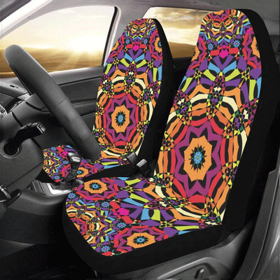 Kaleidoscope Pattern Print Design 01 Car Seat Covers (Set of 2)-JORJUNE.COM