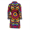 Kaleidoscope Pattern Print Design 01 Men Bathrobe-JORJUNE.COM