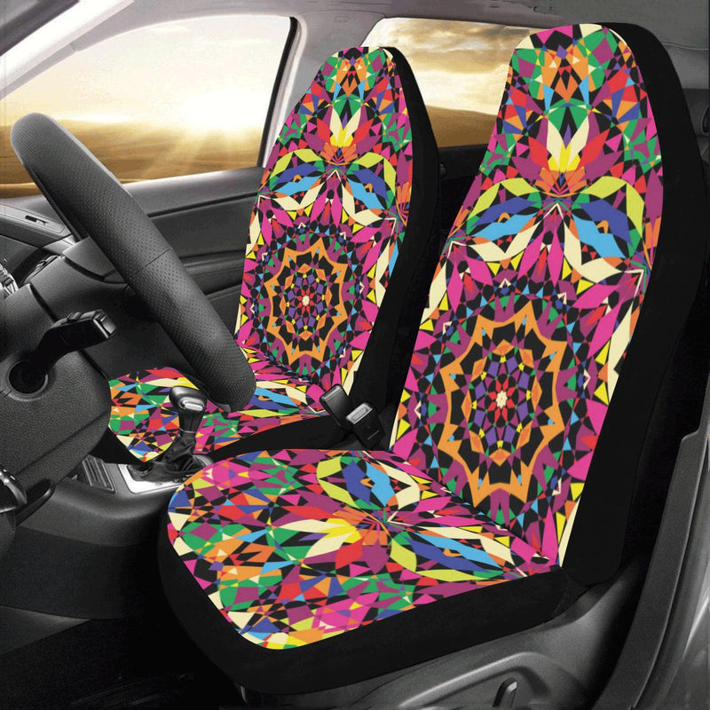 Kaleidoscope Pattern Print Design 02 Car Seat Covers (Set of 2)-JORJUNE.COM