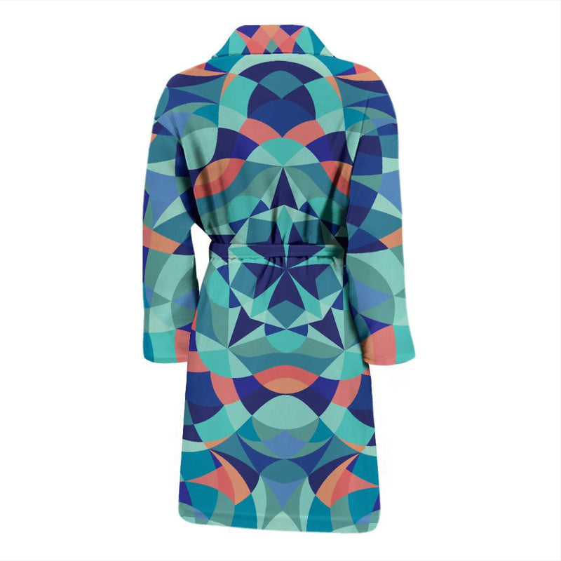 Kaleidoscope Pattern Print Design 03 Men Bathrobe-JORJUNE.COM