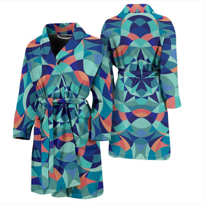 Kaleidoscope Pattern Print Design 03 Men Bathrobe-JORJUNE.COM