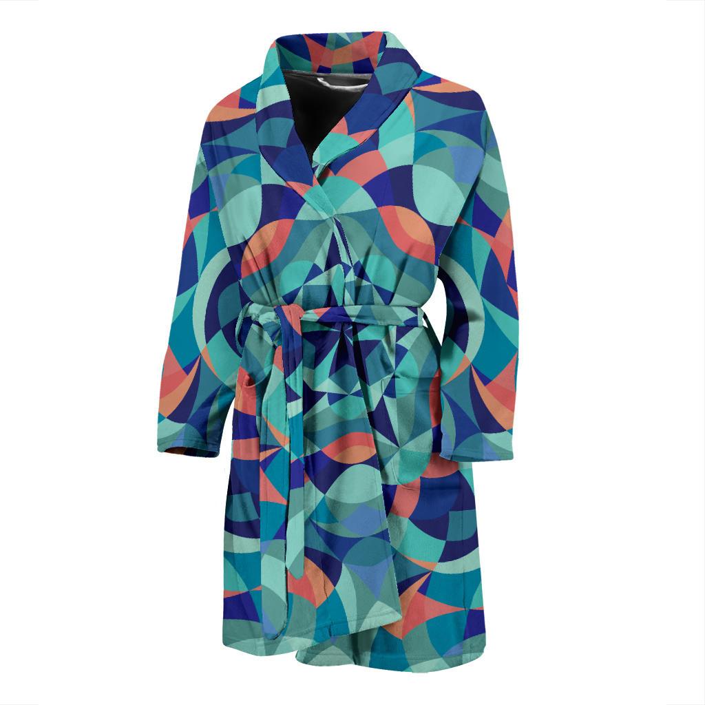 Kaleidoscope Pattern Print Design 03 Men Bathrobe-JORJUNE.COM