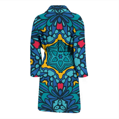 Kaleidoscope Pattern Print Design 04 Men Bathrobe-JORJUNE.COM