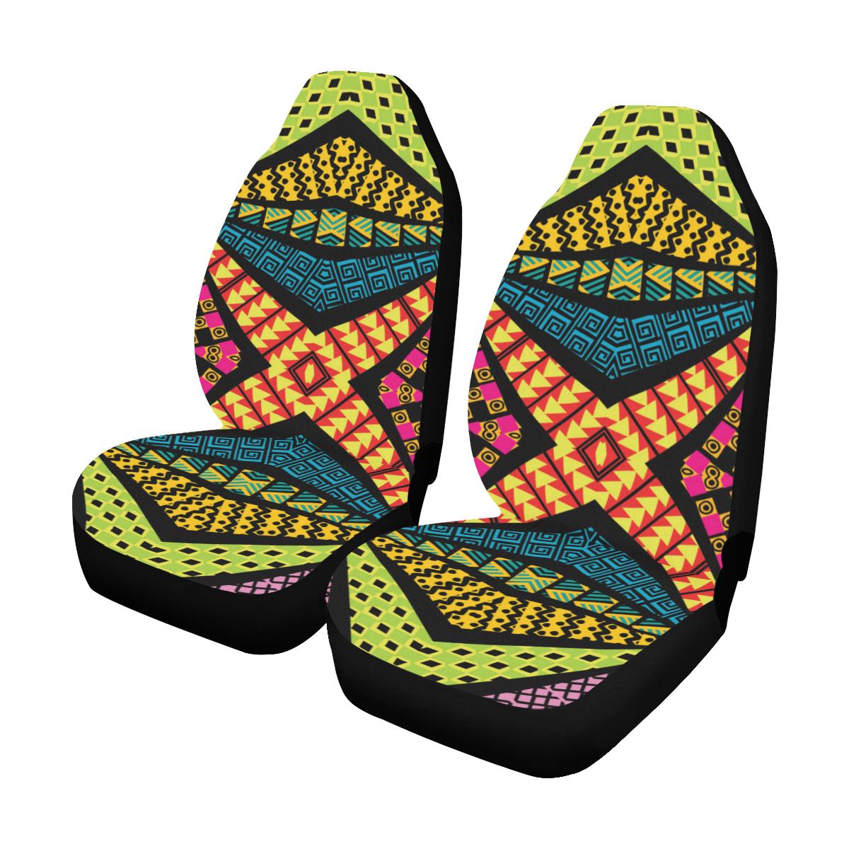 Kaleidoscope Pattern Print Design 05 Car Seat Covers (Set of 2)-JORJUNE.COM