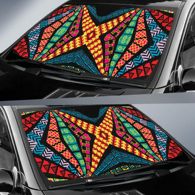 Kaleidoscope Pattern Print Design 05 Car Sun Shades-JORJUNE.COM