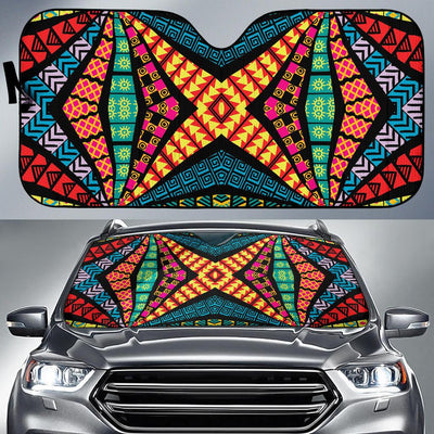 Kaleidoscope Pattern Print Design 05 Car Sun Shades-JORJUNE.COM