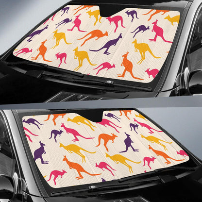Kangaroos Pattern Print Design 01 Car Sun Shades-JORJUNE.COM