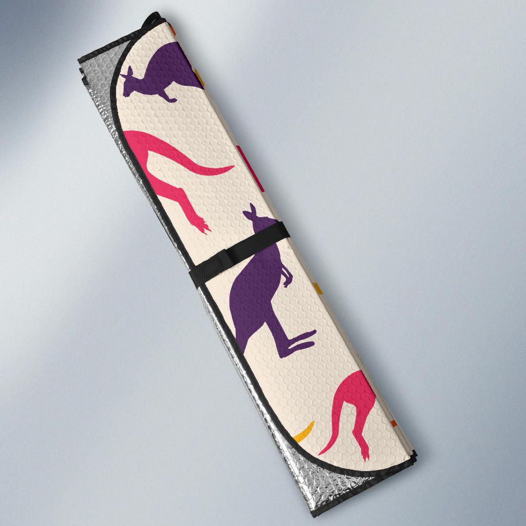 Kangaroos Pattern Print Design 01 Car Sun Shades-JORJUNE.COM