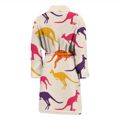 Kangaroos Pattern Print Design 01 Men Bathrobe-JORJUNE.COM