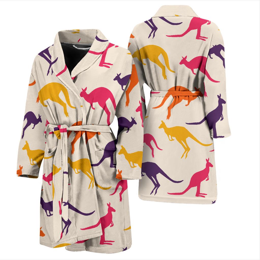 Kangaroos Pattern Print Design 01 Men Bathrobe-JORJUNE.COM