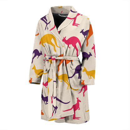 Kangaroos Pattern Print Design 01 Men Bathrobe-JORJUNE.COM
